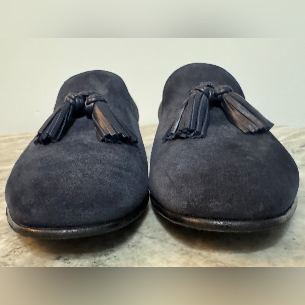 BURBERRY PRORSUM NAVY BLUE SUEDE TASSEL LOAFERS SLIPPERS 44 / 11 US $1000 - Picture 8 of 12
